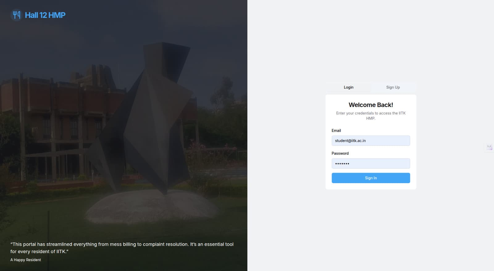 HMP - Hall Management Portal main image